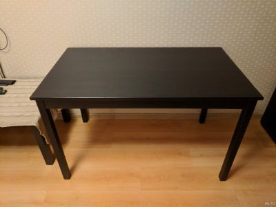 Лот: 13031773. Фото: 1. Стол IKEA 120x75, коричнево-чёрный... Столы, стулья, обеденные группы