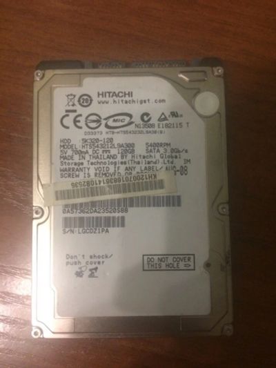 Лот: 12386688. Фото: 1. Жесткий диск Hitachi HTS543212L9A300... Жёсткие диски (HDD)