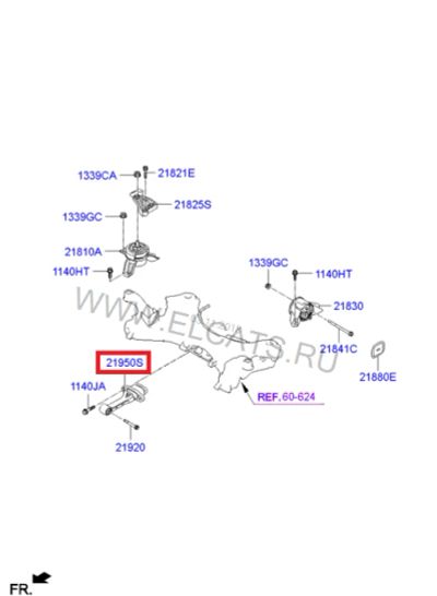 Лот: 12575612. Фото: 1. Опорный узел двигателя 21950-2W000. Запчасти