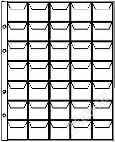 Лот: 45025. Фото: 1. Лист для монет на 35 ячеек с клапанами... Аксессуары, литература