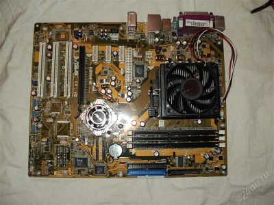 Лот: 1560054. Фото: 1. ASUS K8N4-E + Sempron 3400+ Кулер. Материнские платы