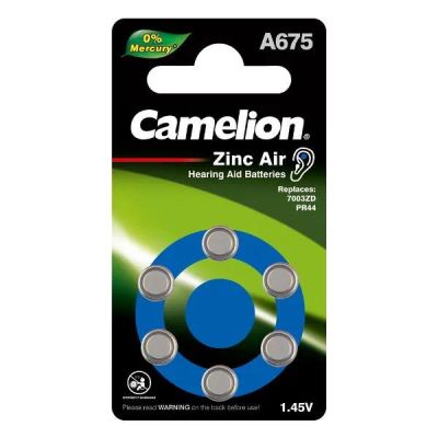 Лот: 24505846. Фото: 1. Батарейка Camelion ZA675 BL-6... Батарейки, аккумуляторы, элементы питания