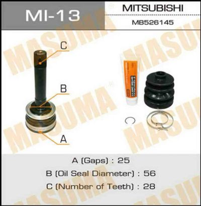 Лот: 14330942. Фото: 1. Masuma MI-13 ШРУС "Masuma" 25x56x28... Ходовая, подвеска, рулевое управление