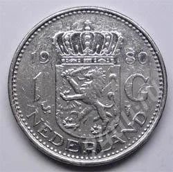 Лот: 200839. Фото: 1. Нидерлады. 1 гульден 1980г. Европа