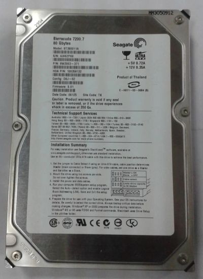 Лот: 8288853. Фото: 1. Жесткий диск IDE Seagate ST380011A... Жёсткие диски (HDD)