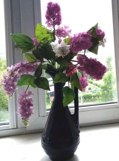Лот: 12568758. Фото: 1. Старинный кобальтовый кувшин... Фарфор, керамика