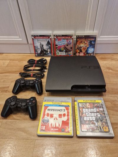 Лот: 19848489. Фото: 1. Sony Playstation 3 Slim (PS3... Игровые приставки, консоли