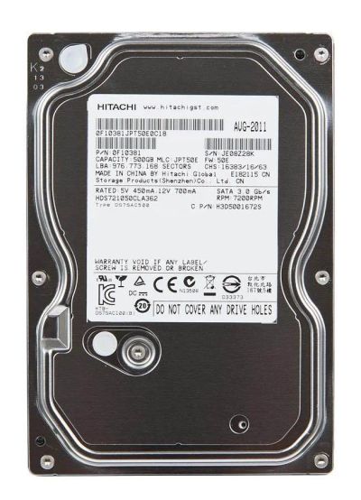 Лот: 6296913. Фото: 1. HDD 500 Gb SATA-II Hitachi Deskstar... Жёсткие диски (HDD)