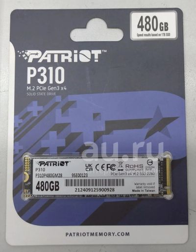 Лот: 25227411. Фото: 1. Новый SSD 480Gb m.2 Patriot P310... SSD-накопители
