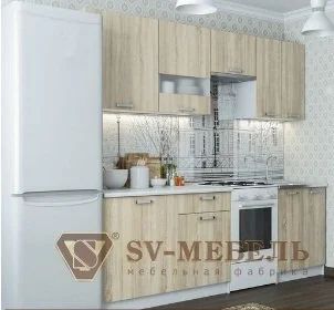 Лот: 12643244. Фото: 1. Кухня "Розалия" 1,7 м (белый/дуб... Кухонные гарнитуры