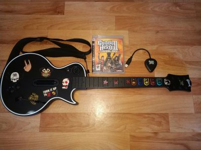 Лот: 12206651. Фото: 1. Guitar Hero PS3 + Диск Guitar... Аксессуары, геймпады