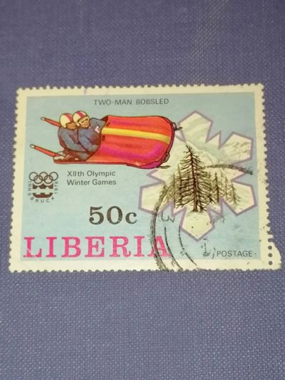 Лот: 23761430. Фото: 1. Олимпиада. Спорт бобслей. Либерия. Марки