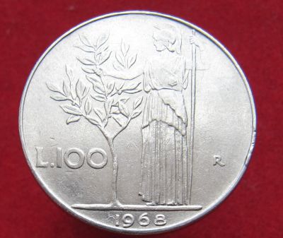Лот: 17316845. Фото: 1. Италия 100 лир, 1968г. Европа
