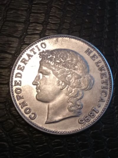 Лот: 21249223. Фото: 1. Швейцария 5 франков 1895 копия. Европа