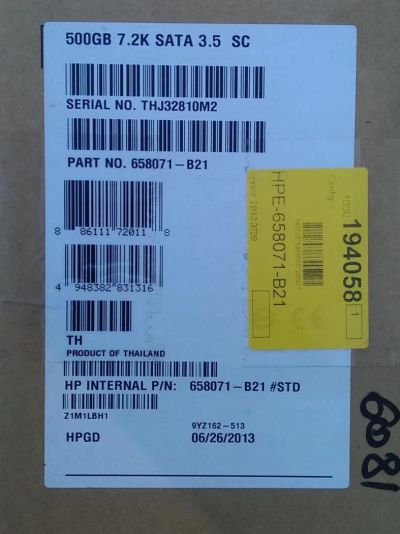 Лот: 5486846. Фото: 1. жесткий диск HP 500 Gb (в салазках... Корзины, шасси
