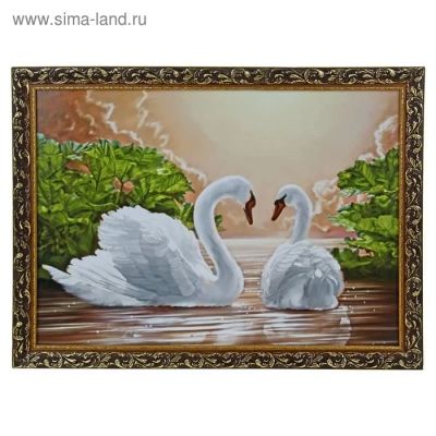 Лот: 12763140. Фото: 1. Картина &quot;Пара лебедей&quot... Другое (хозтовары)