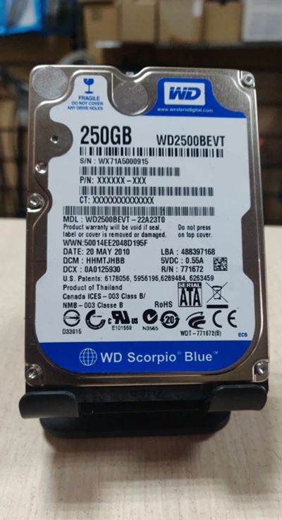 Лот: 21281350. Фото: 1. Жесткий диск HDD/2.5"/250 Гб/5400... Жёсткие диски (HDD)