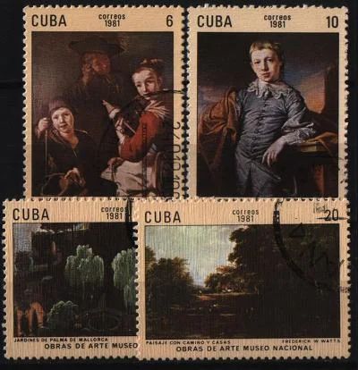 Лот: 10564377. Фото: 1. Куба 1981г - живопись- 4 марки. Марки