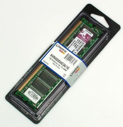 Лот: 5465002. Фото: 1. Kingston KVR400X64C3A/1G. Оперативная память