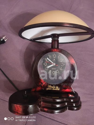 Лот: 23561838. Фото: 1. Часы с лампой. Часы настенные, настольные