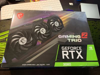 Лот: 19457364. Фото: 1. 12GB 3080 MSI Gaming Z новая запечатанная. Видеокарты