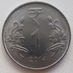 Лот: 11927083. Фото: 1. Индия 1 рупия 2014. Азия