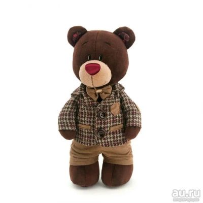 Лот: 8072952. Фото: 1. Мишка Choco в клетчатом пиджаке... Мягкие