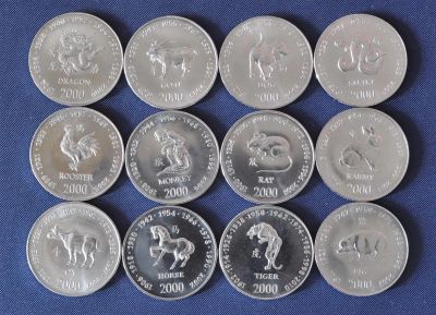 Лот: 2986929. Фото: 1. Гороскоп 12 монет Сомали 10 шиллингов... Африка
