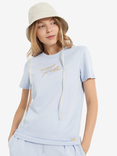 Лот: 24699047. Фото: 1. Футболка женская FILA, Голубой. Другое (спортивная одежда)