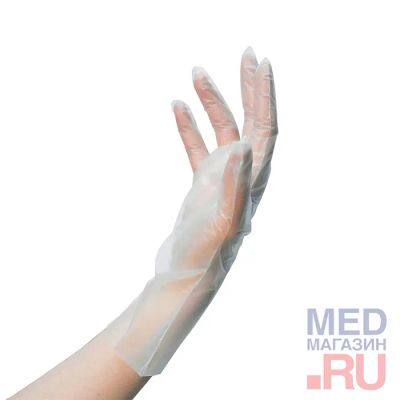 Лот: 24827361. Фото: 1. Перчатки одноразовые прозрачные... Антисептики, защитные средства, медицинские маски