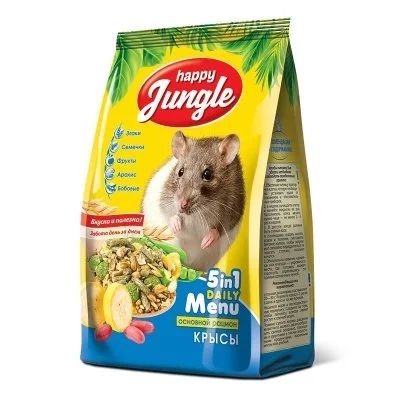 Лот: 16392132. Фото: 1. Happy Jungle 400г корм для крыс... Корма