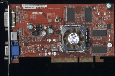 Лот: 3984158. Фото: 1. Asus ATI Radeon 9550 GE AGP 128MB... Видеокарты