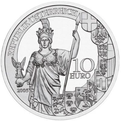 Лот: 14012134. Фото: 1. 10 евро Австрия 2005 - 60 лет... Германия и Австрия