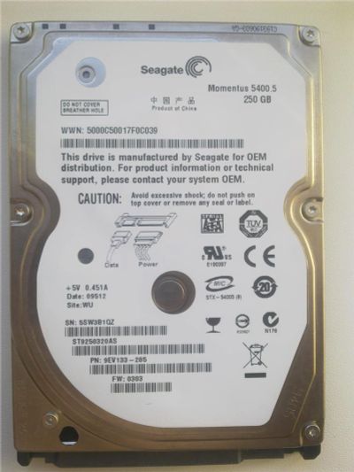 Лот: 9201839. Фото: 1. Seagate Momentus 5400.5 ST9250320AS... Жёсткие диски (HDD)
