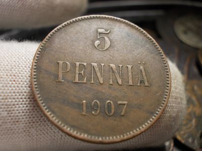 Лот: 17249636. Фото: 1. Империя Для Финляндии-5 Пенни... Россия до 1917 года