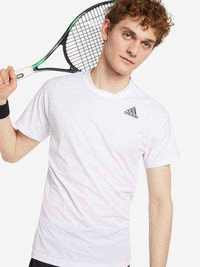 Лот: 22436056. Фото: 1. Футболка мужская adidas, Белый. Другое (спортивная одежда)