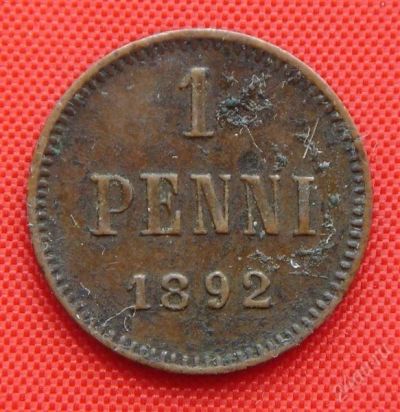 Лот: 1529830. Фото: 1. (№5) 1 пенни 1892 (Великое княжество... Россия до 1917 года
