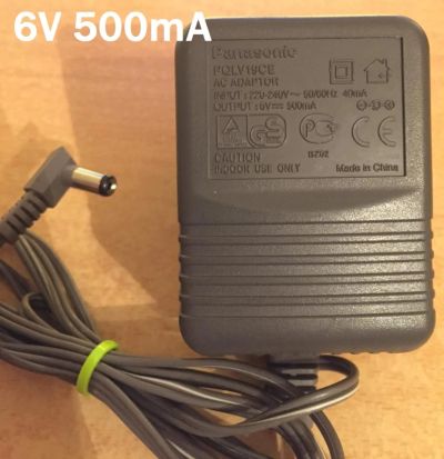 Лот: 8503644. Фото: 1. Блок питания Panasonic 6V 500mA... Корпуса, блоки питания