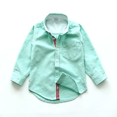 Лот: 4704260. Фото: 1. Новая рубашка хлопок зеленая. Рубашки, блузки, водолазки