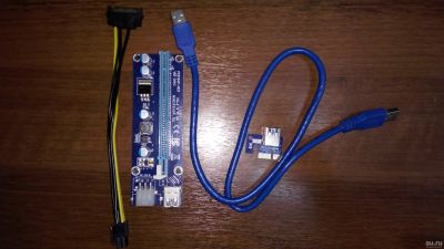 Лот: 13050935. Фото: 1. Райзер (Riser) PCI-E 1x-16x 6pin. Шлейфы, кабели, переходники