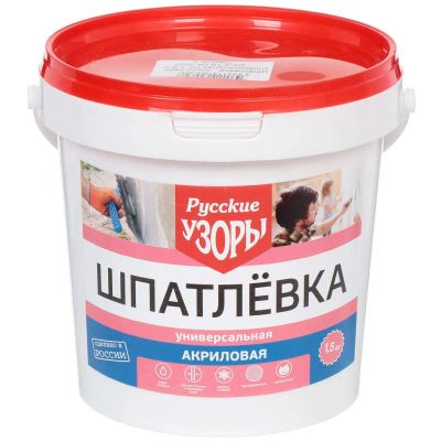 Лот: 24108313. Фото: 1. Шпатлевка Русские узоры, акриловая... Смеси, шпатлевки, цемент