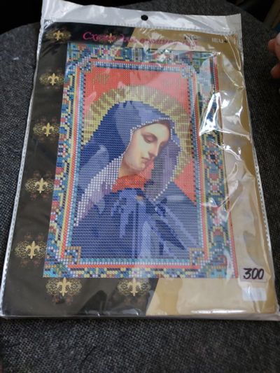 Лот: 18340315. Фото: 1. Вышивка Пресвятая Богородица. Вышивание