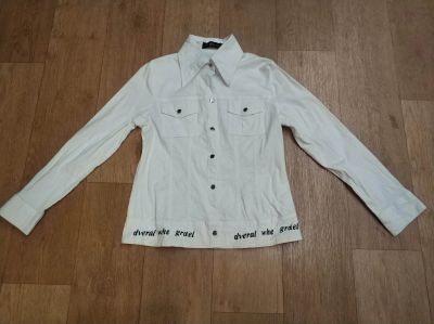 Лот: 14165790. Фото: 1. Рубашка белая стрейчевая на кнопках... Рубашки, блузки, водолазки