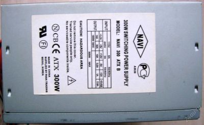 Лот: 79028. Фото: 1. Блок питания АТХ NAVI 300W 20pin... Корпуса, блоки питания