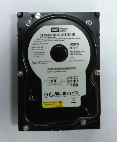 Лот: 12525069. Фото: 1. Жесткий диск WD800BB-00JHC0 80... Жёсткие диски (HDD)