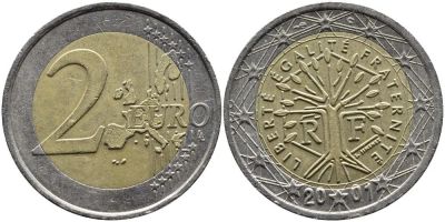 Лот: 11912843. Фото: 1. 2 евро франция 2001. Европа