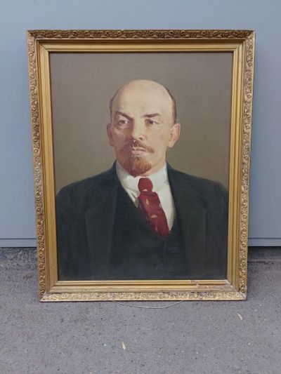 Лот: 20868177. Фото: 1. Картина "Портрет Ленина", холст... Картины, гравюры
