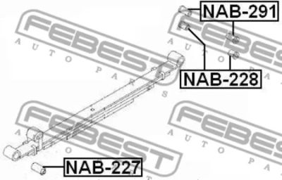 Лот: 18582435. Фото: 1. Сайлентблок задней рессоры NAB-228... Ходовая, подвеска, рулевое управление