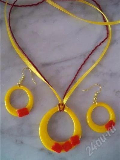 Лот: 373515. Фото: 1. желтый комплект. Серьги, каффы
