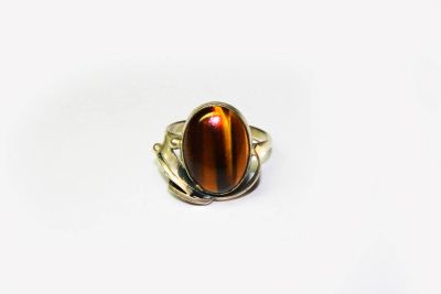 Лот: 7990635. Фото: 1. Кольцо улексит (тигровый глаз). Кольца, перстни